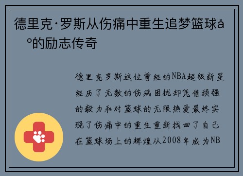 德里克·罗斯从伤痛中重生追梦篮球场的励志传奇